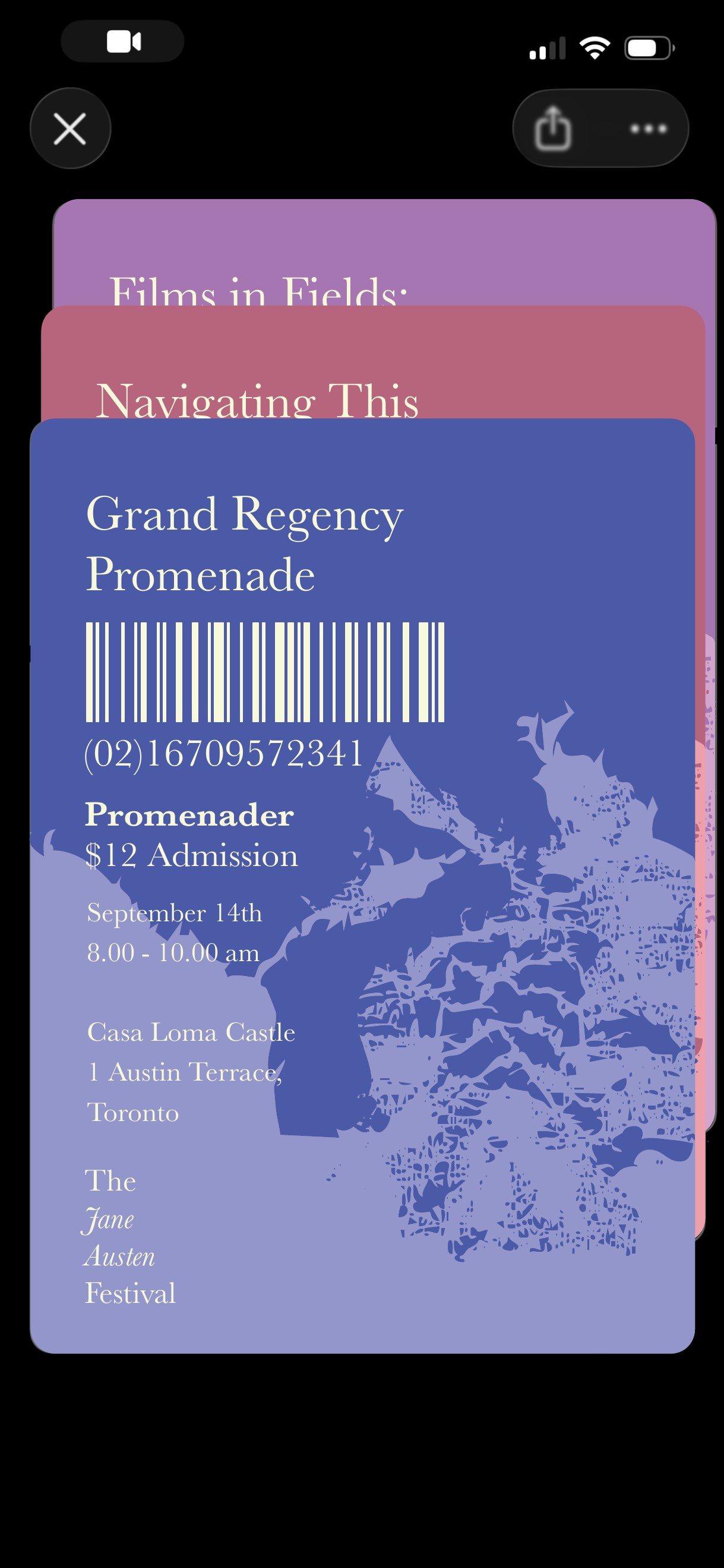 Stacked tickets in Wallet