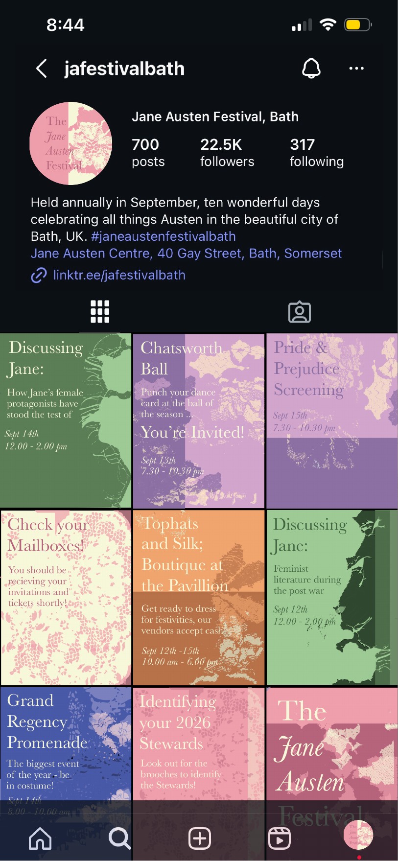 Instagram profile grid